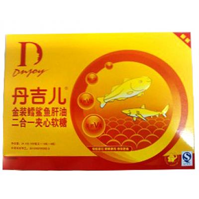 丹吉儿金装鳕鲨鱼肝油二合一夹心软糖60粒