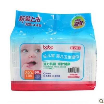 乐儿宝婴儿卫生湿巾80片4连包